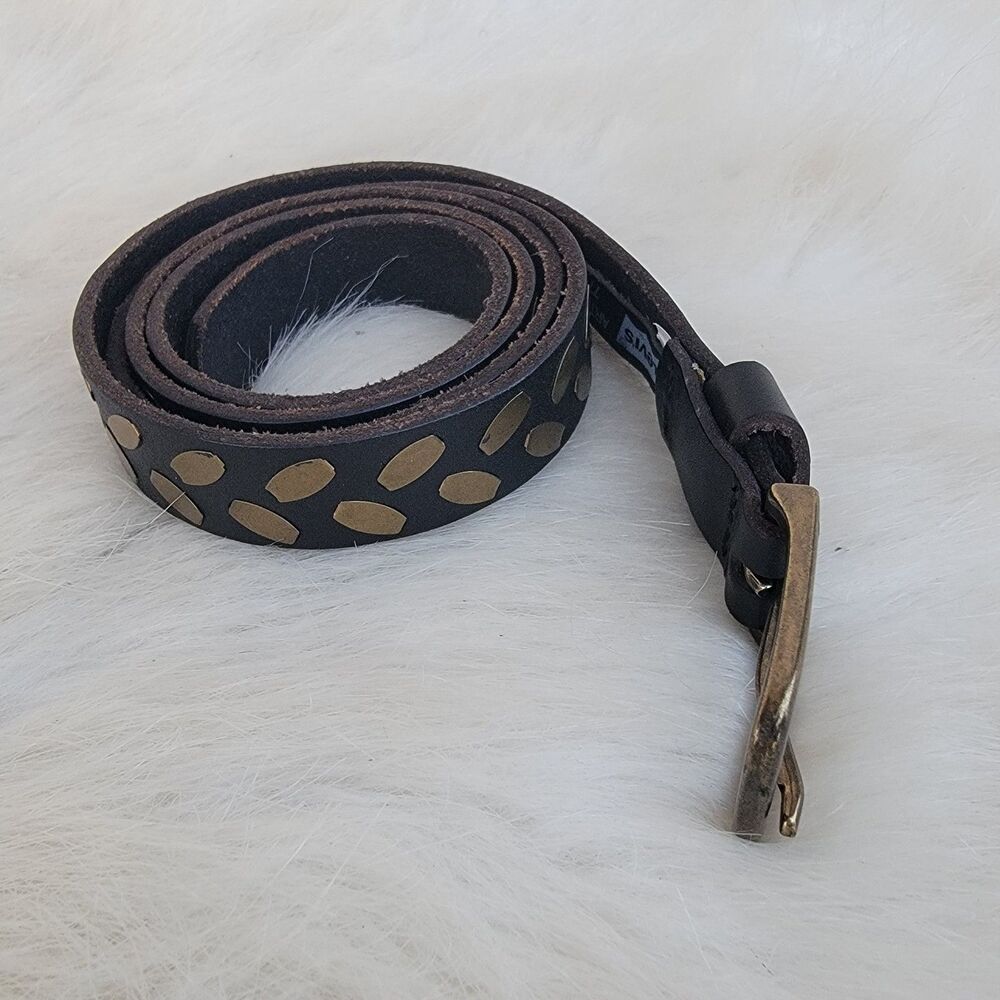 Levi's embellished skinny brown leather belt sz 36